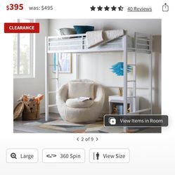 White Twin Bunk Bed Loft Bed 