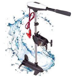 55lb Thrust Trolling Motor 8 Speeds Electric Outboard Boat Motor with LED Battery Indicator and Telescoping Handle for Kayak Fishing Boats Freshwater