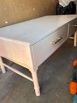 Gray Wood Coffee Table with Drawers