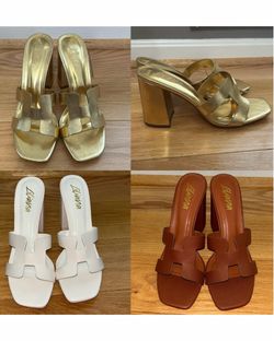 3  pairs of block heels - sz 10