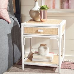 Boho Style End Table With Drawer 