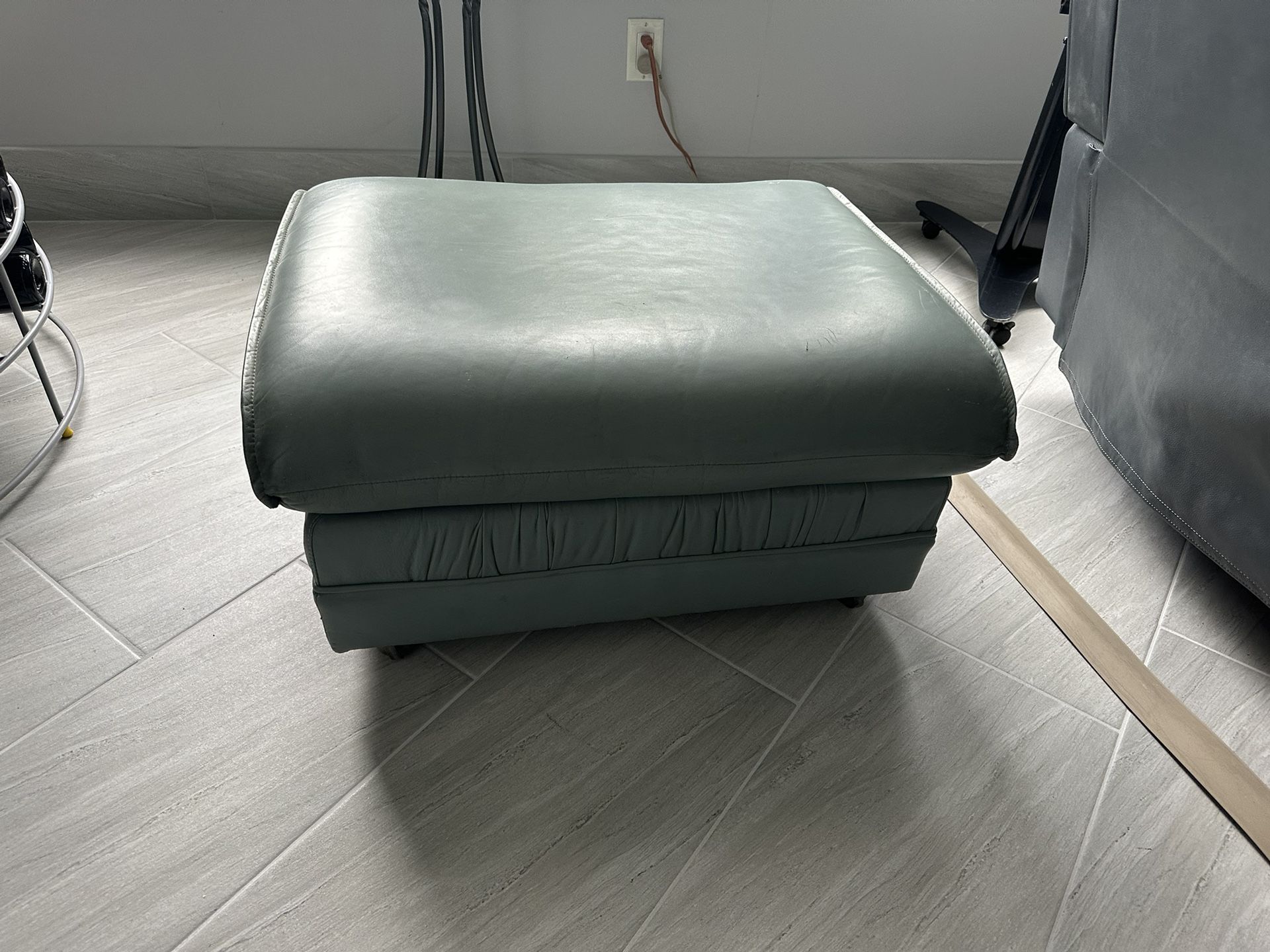 Leather ottoman