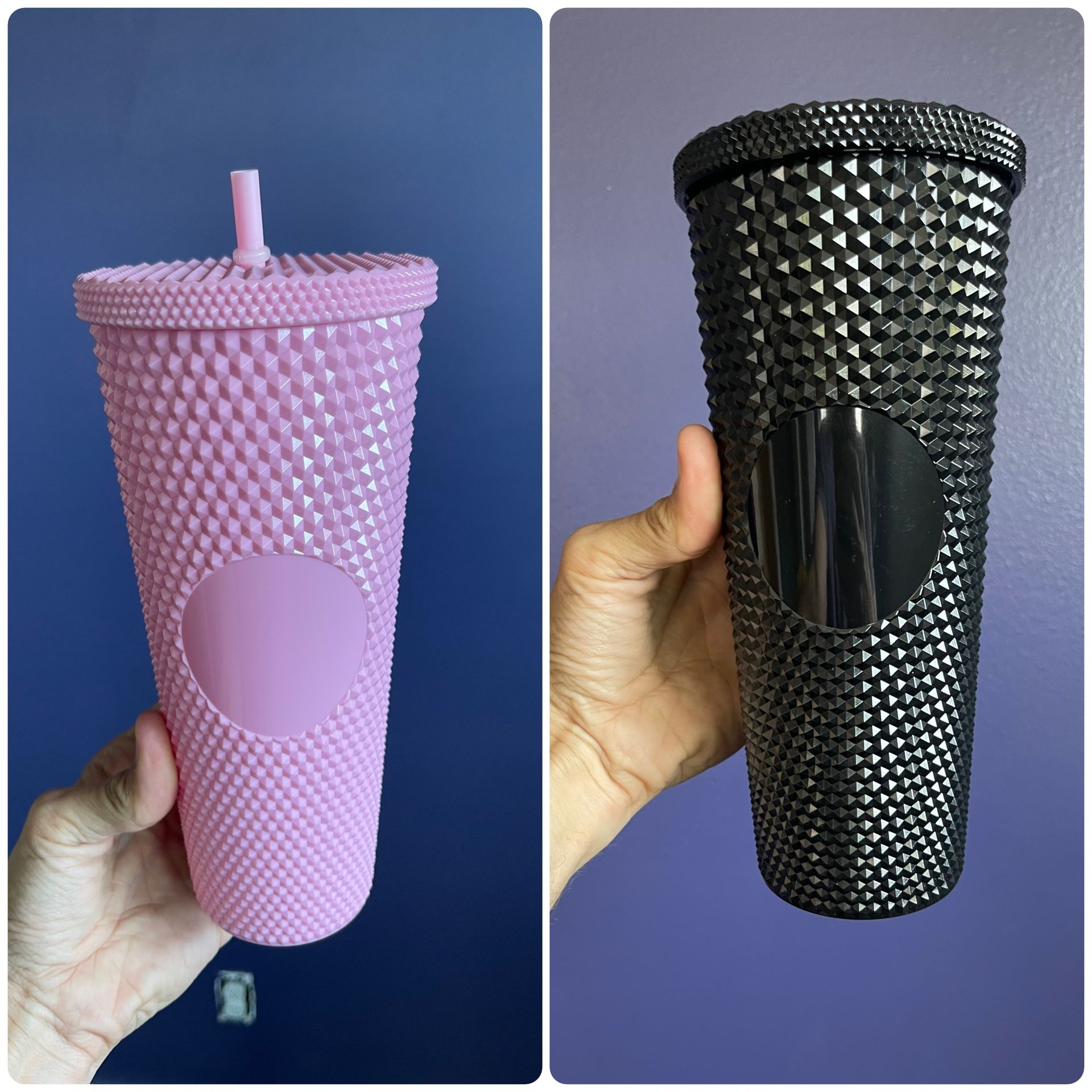 Studded Pink And Black Tumblers BPA Free