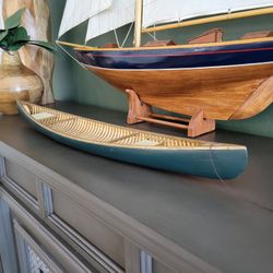 Salesman Sample Wooden Canoe - Detailed/Vintage