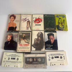 Vintage Cassette Tape Lot Pop Rock Country R&B Dirty Dancing Tina Turner