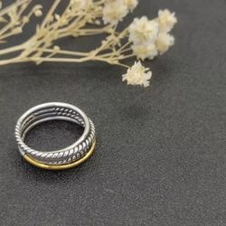 David Yurman Cylinder cable Wrap Band Ring Sterling Silver 925 Size 7