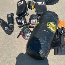 Punching Bag, Pads And Speed Bag