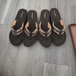 Brand New Coach Wedge Sandals, Brown, Size 9 & 10