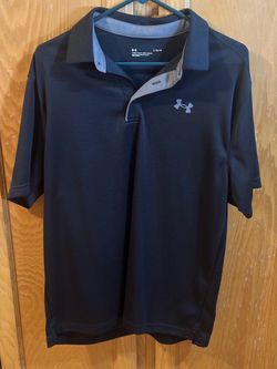 Under Armour Men’s Tech Polo Shirt Black Gray Size L Mint Condition