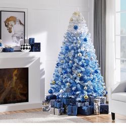 Yaheetech 6ft Premium Snow Flocked Artificial Christmas Tree