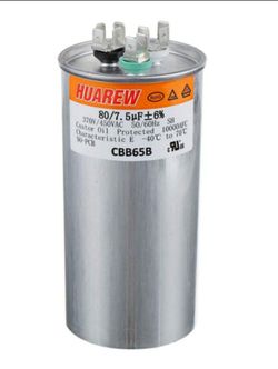Dual Run Capacitor 80 + 7.5 370/440 vac Central Air Conditioner Dual Run Cap AC 