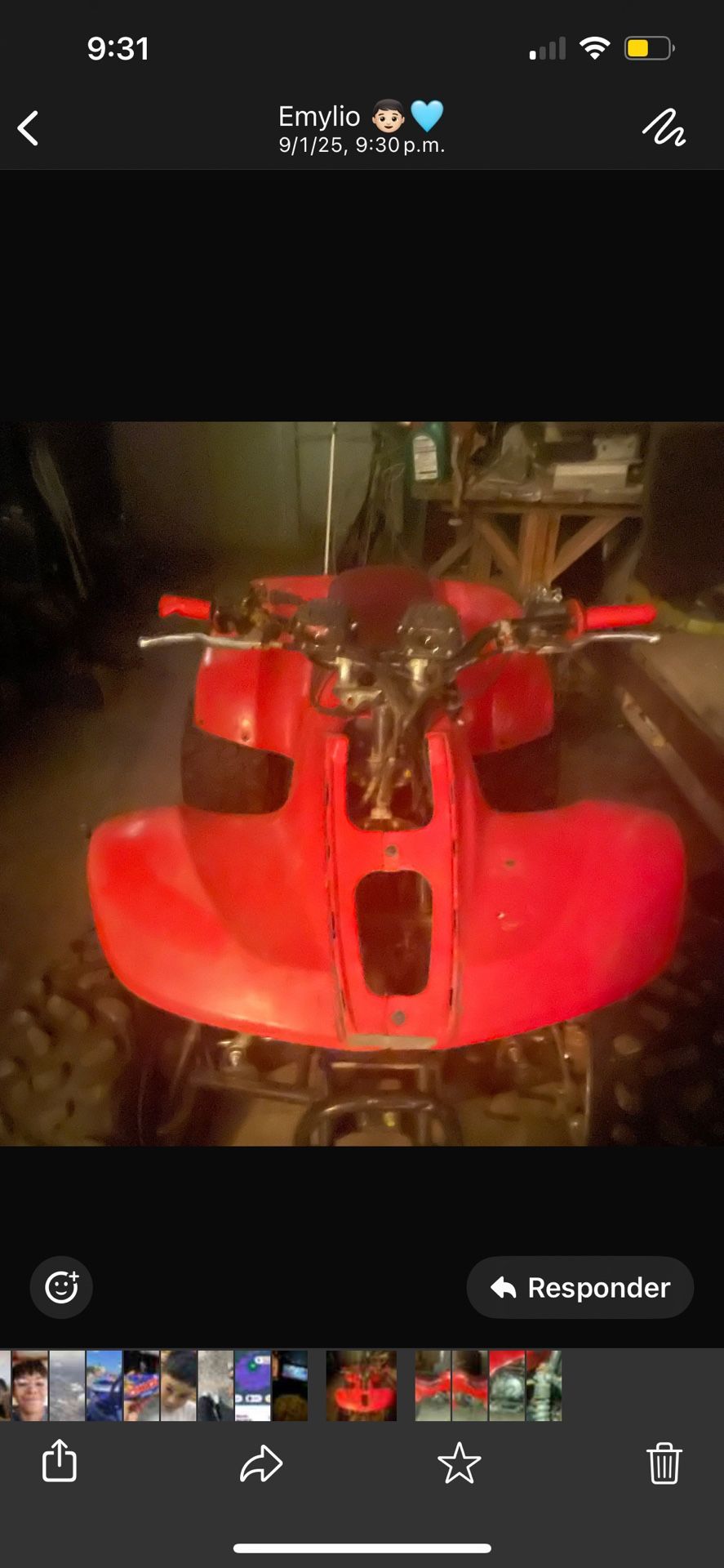 It’s A Honda Trx90 The Colors Is Red The Size Is For 12 Year Olds