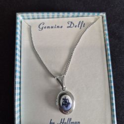 Delft Locket And Chain.  Nib