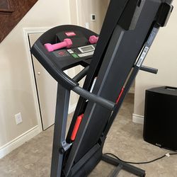 Space Saver Treadmill W/pink Weights 