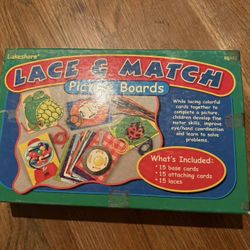 Rare Lakeshore Learning Lace & Match Picture Boards