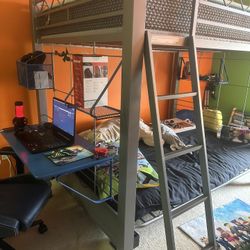 Child’s loft bed and futon