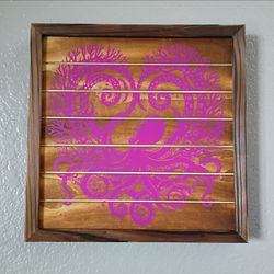 🐙💜 Wooden Octopus Heart Wall Art 💜🐙