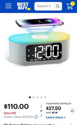 Alarm Clock, FM Radio, USB Charging Port, Nightlight - Gray