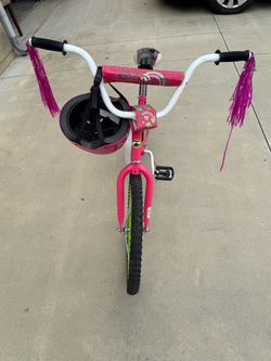 Girls Pink Kids Bike with Handlebar Streamers