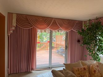 Pink living room curtains
