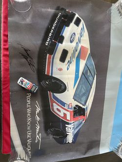 Mark Martin Race Driver Autographed Poster And Car