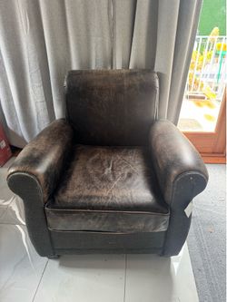 Leather club chair