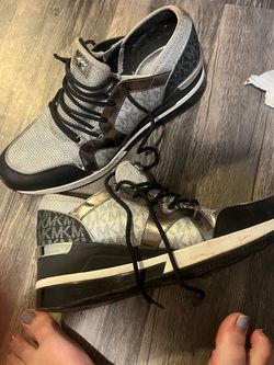 Michael Kors Silver and Black Sneakers