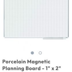 Large 6ft X 4ft Porcelain Magnetic Grid  Whiteboard White Board Planning Board 