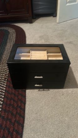 Black Jewelry Box with Drawers