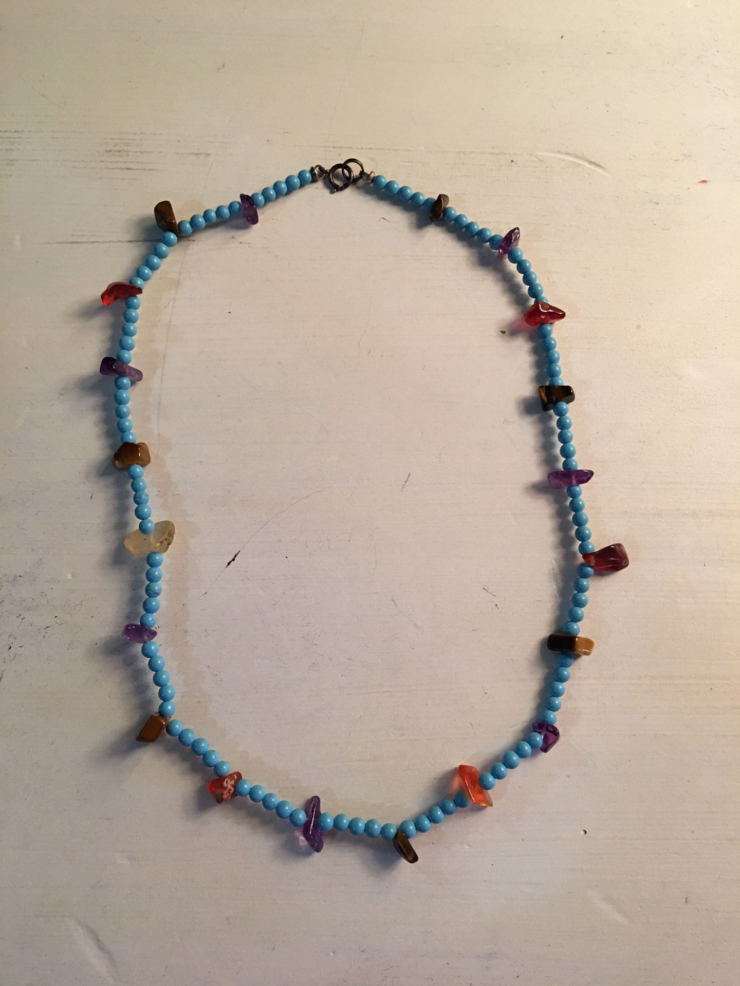 Vintage sterling turquoise and gemstone necklace/bracelet