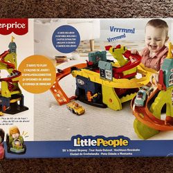 Fisher-Price Little People Sit 'N Stand Skyway 2-In-1 Vehicle Racing Playset