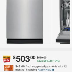 Frigidaire Dishwasher Stainless 