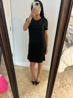 United Colors Of Benetton Black Short-Sleeve Tiered Shift Dress