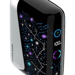 ☆ 2026 "Galaxy" Portable Charger with Built in Cables, 12000mAh Portable Charger, Travel Essentials Power Supply 3A High Speed Power Bank for iPhone S