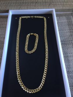 14k Gold filled Cuban link set