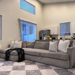 2 Piece Gray Sectional Couch 