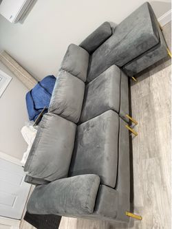 Grey L couch