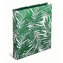 Casebound Binders, 1 1/2" Rings, Green Foil Palms
