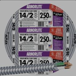 14/2 x 250 ft. Solid CU MC (Metal Clad) Armorlite Cable
