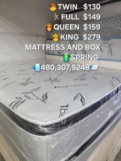 (Beds) queen mattress and box spring same day deliver