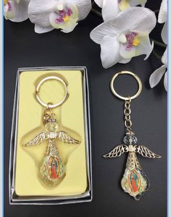 12 Piece Lady Guadalupe Crystal Keychain