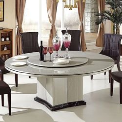 7 PCS Menilles Collection Round Dining table set-lazy Now 2789.00 Free Delivery 🚚 