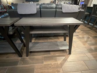 Grey and black Farmhouse style consoles