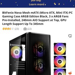 BitFenix Nova Mesh mATX PC Gaming Case ARGB Edition Blackl
