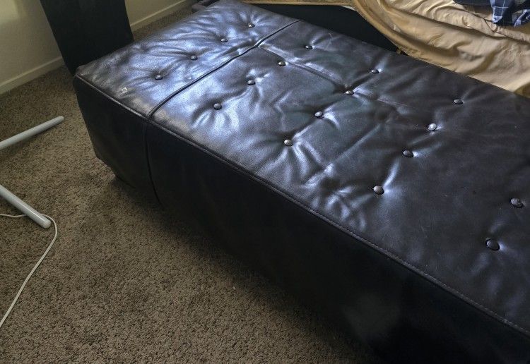 Large Leather Ottoman