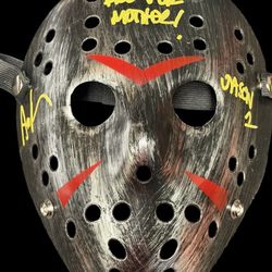 Friday the 13th Ari Lehman Signed & Inscribed Black Hockey Mask “Jason 1 / Kill For Mother