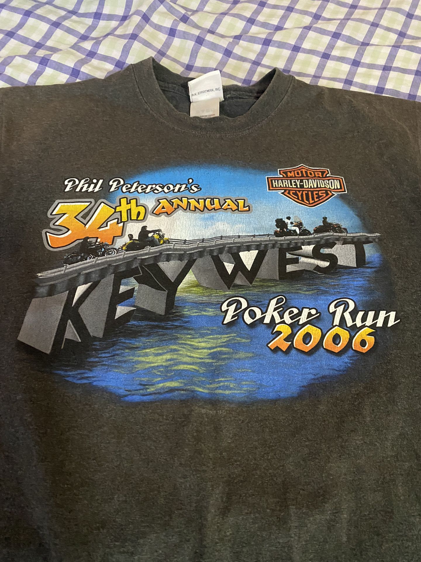 Harley Davidson Official Motorcycle Sleeveless Vintage Phil Peterson’s 34th Annual Key West Poker Run 2006 Rare Vintage Shirt Must Have  