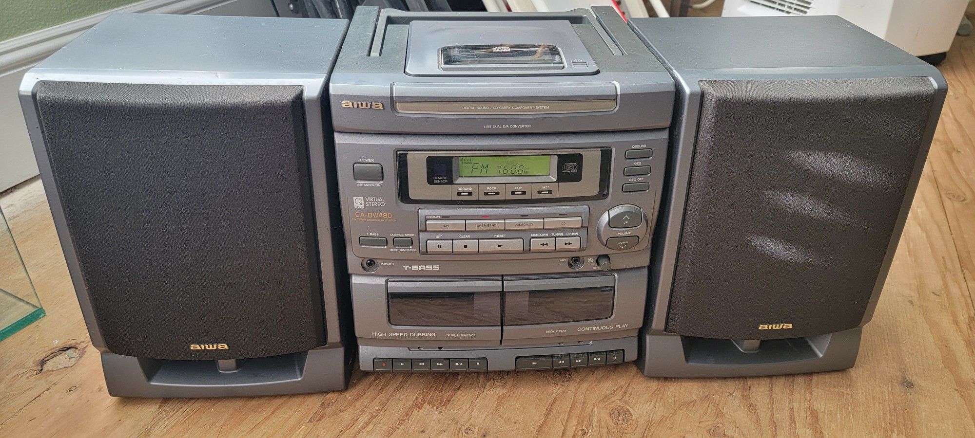 π΅ Vintage JVC Boombox CA-DW480U β Dual Cassette, CD Player, AM/FM Radio, Powerful Sound