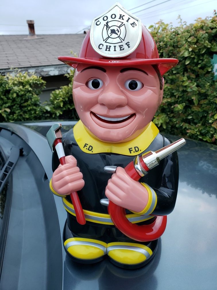 Talking Fireman cookie jar