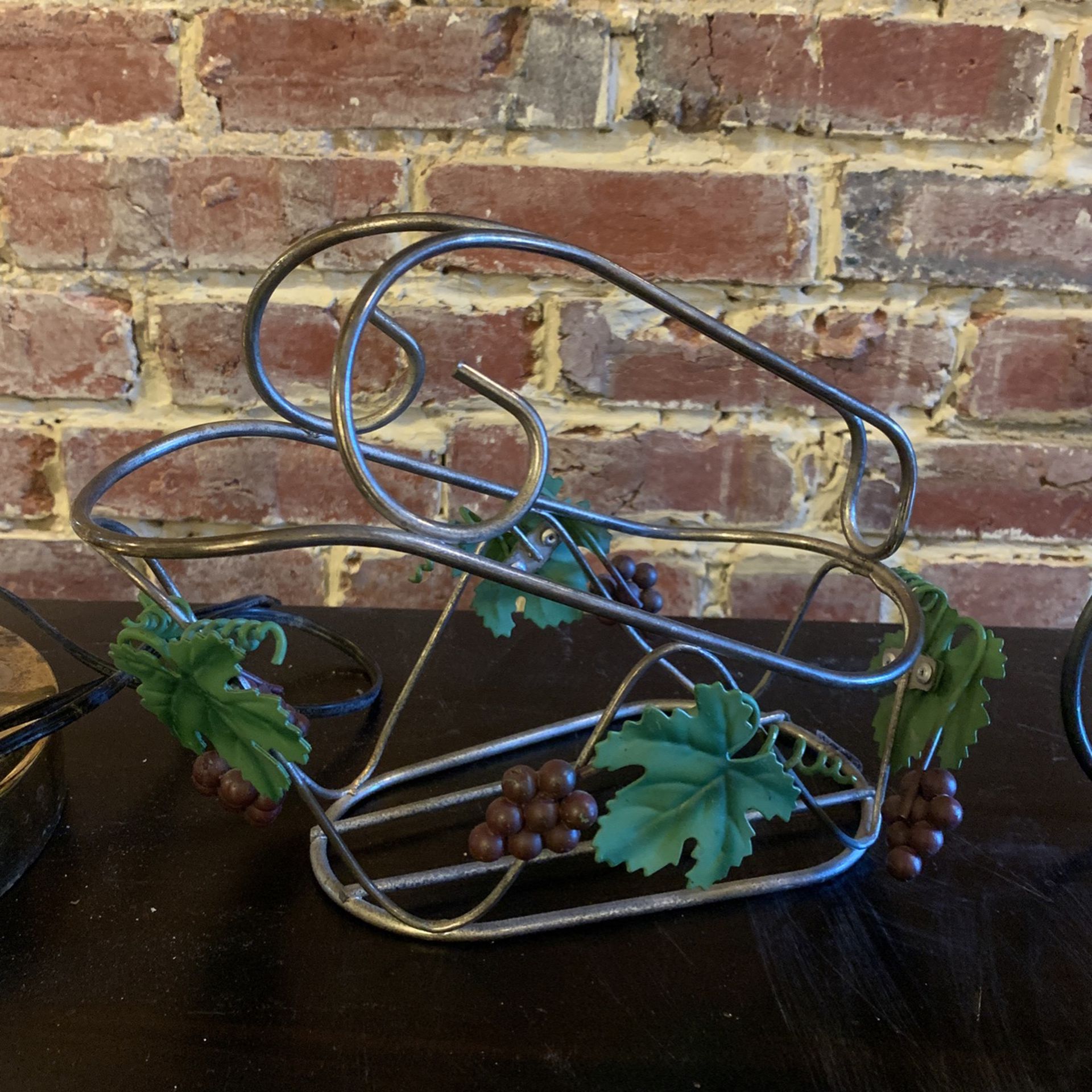 Metal Wine Bottle Basket And Holder